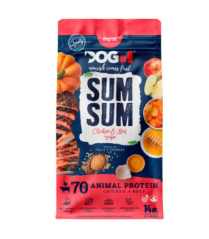 Sum Sum Adulto Frango e Bovino – Ração seca de frango e bovino para cães adultos 14kg